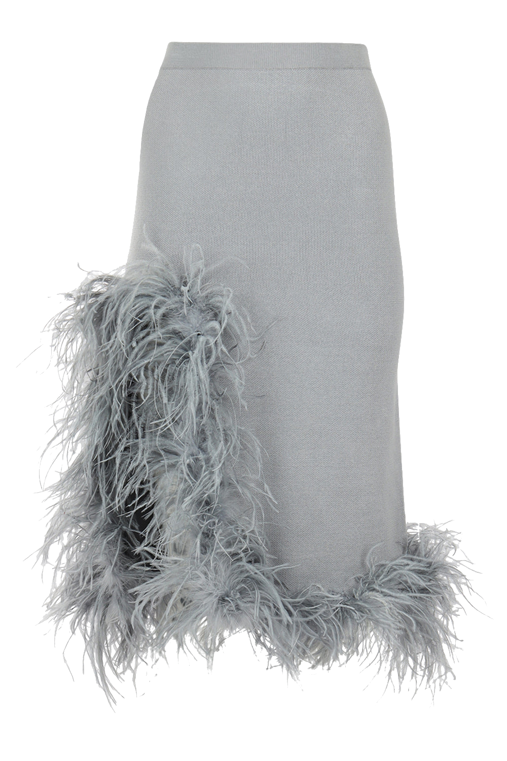 Grey Knit Skirt With Feathers - Grey - S - ANDREEVA - Midi skirts Grey Knit Skirt With Feathers - Grey - S - ANDREEVA - Midi skirts von ANDREEVA