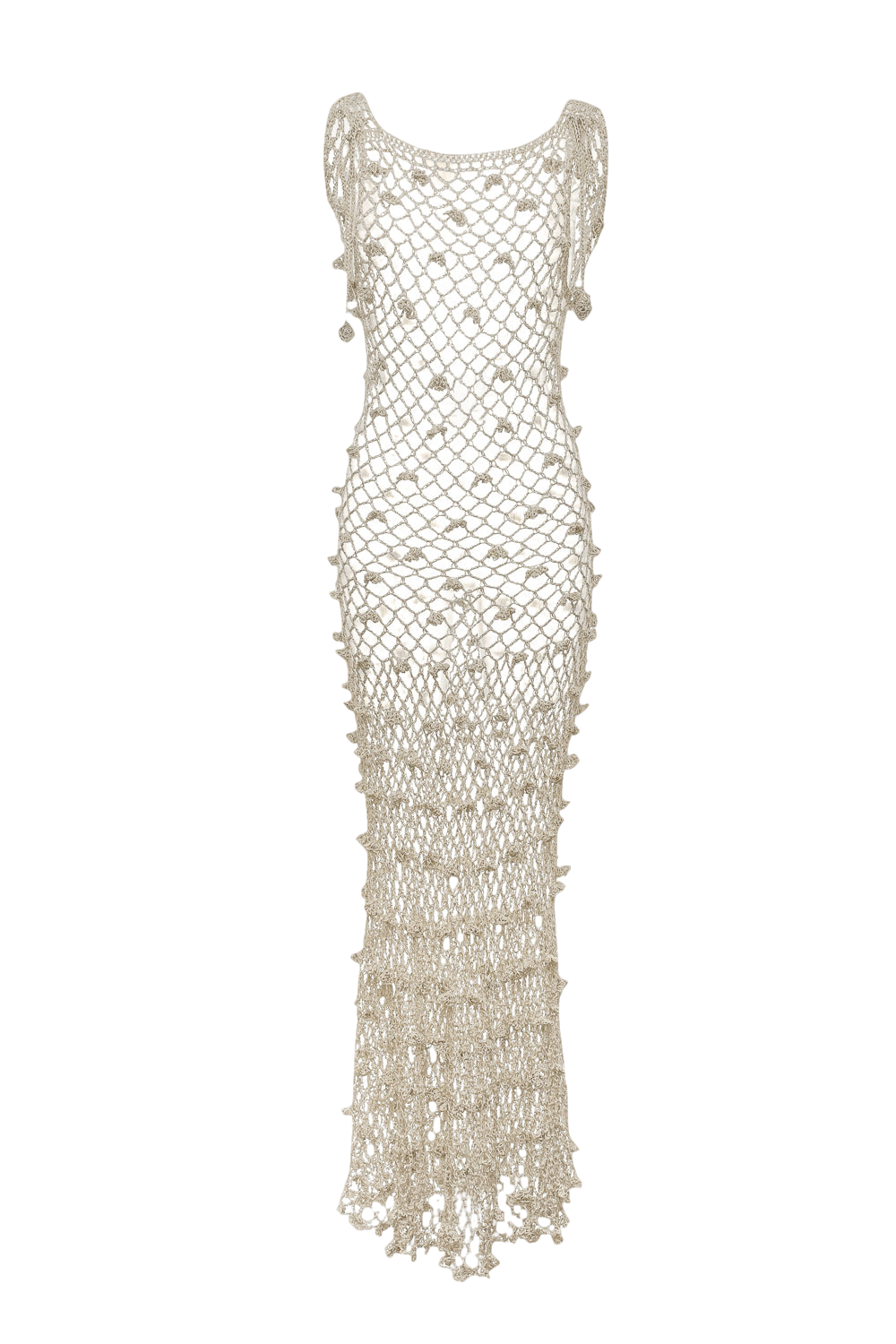 Malva Metallic Handmade Crochet Maxi Dress von ANDREEVA