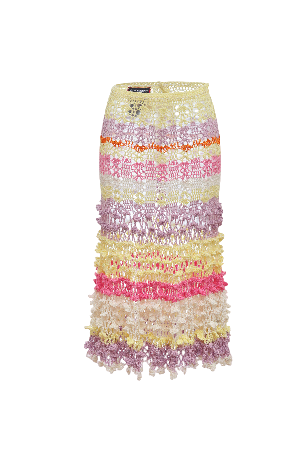Malva Multicolor Handmade Crochet Skirt von ANDREEVA