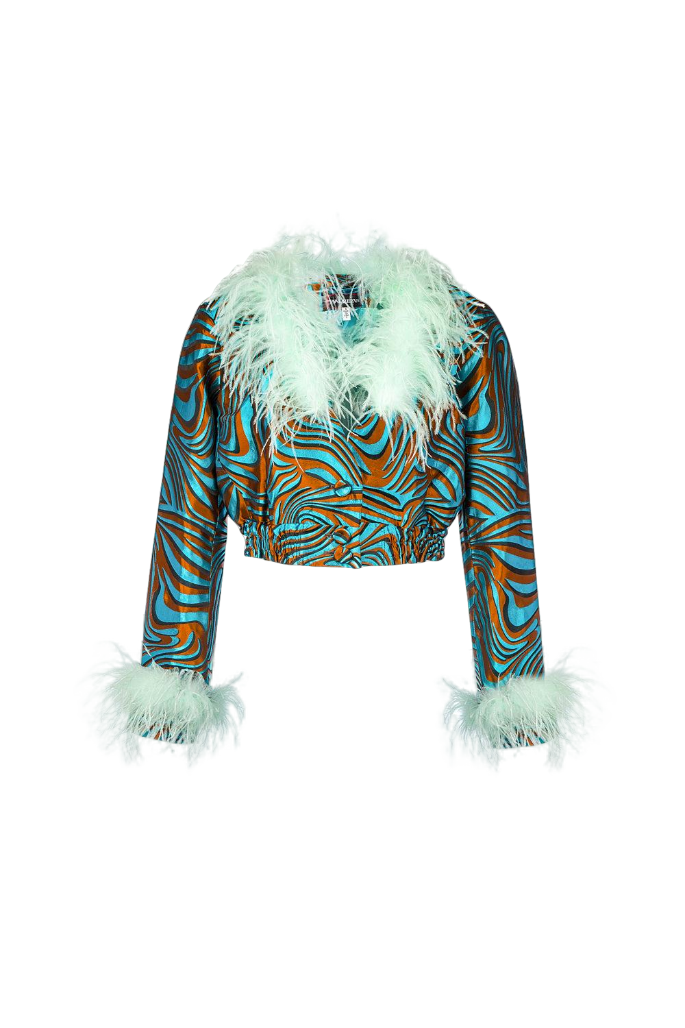 Mint Marilyn Jacket With Feathers von ANDREEVA