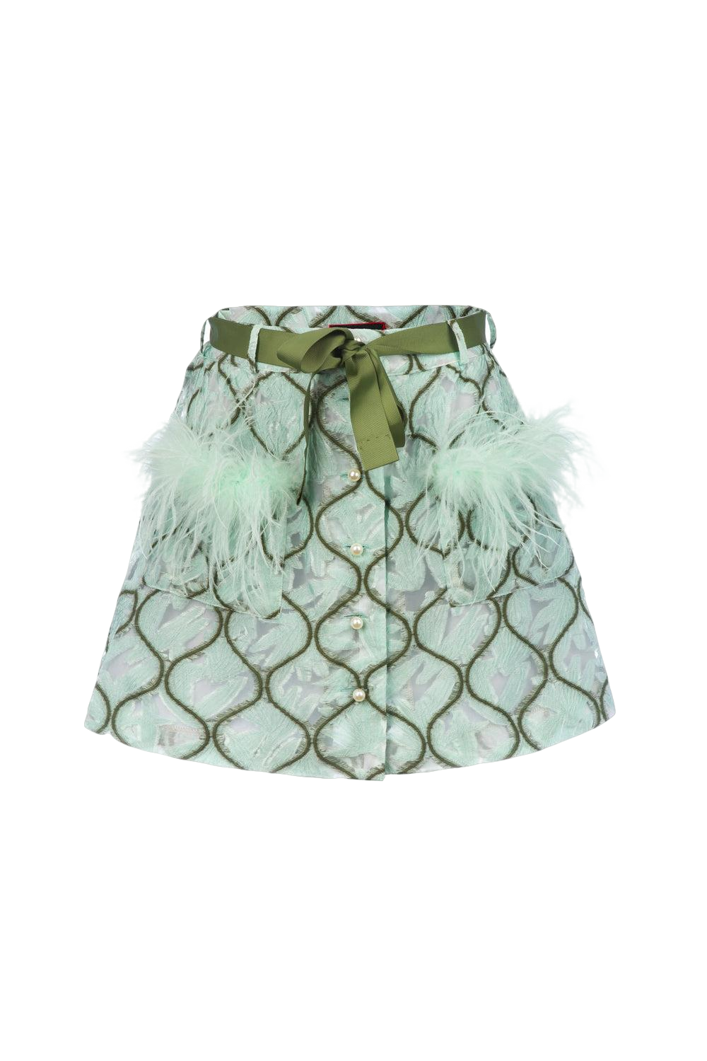 Mint Skirt With Feathers von ANDREEVA