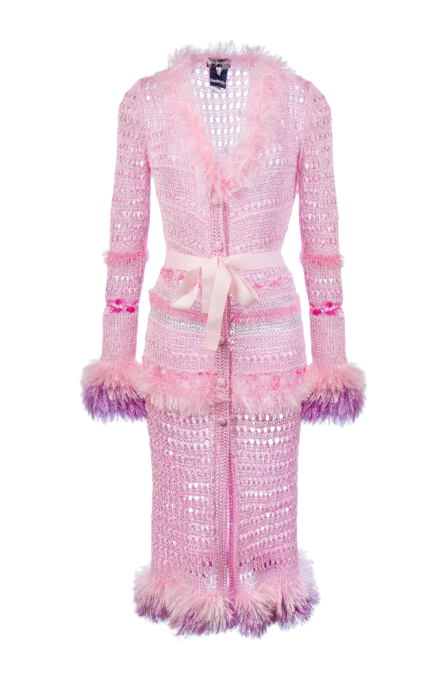 Monroe Pink Handmade Knit Cardigan-Dress von ANDREEVA