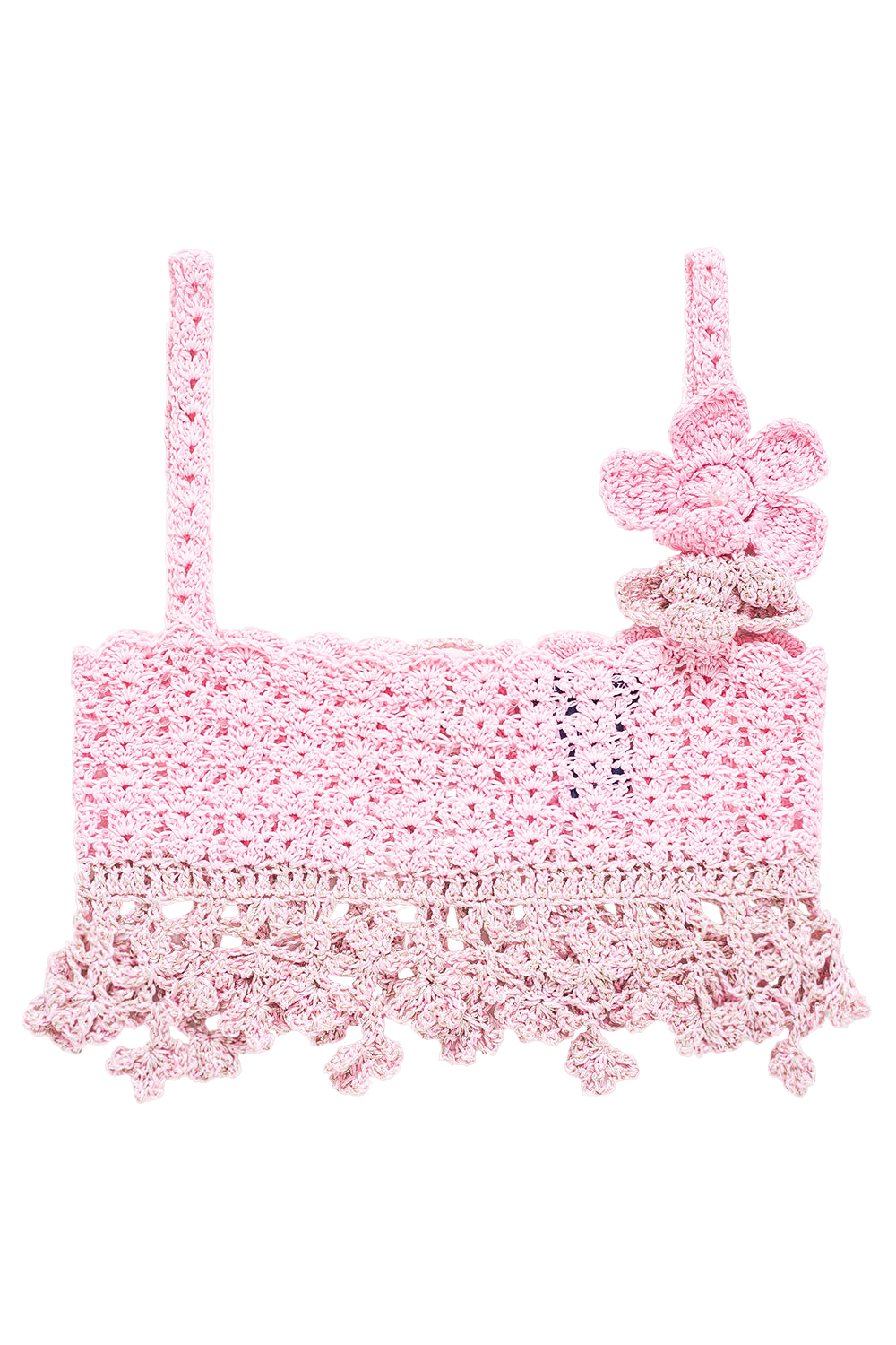 Pink Vanilla Handmade Crochet Top - Pink - XS - ANDREEVA - Crop tops von ANDREEVA