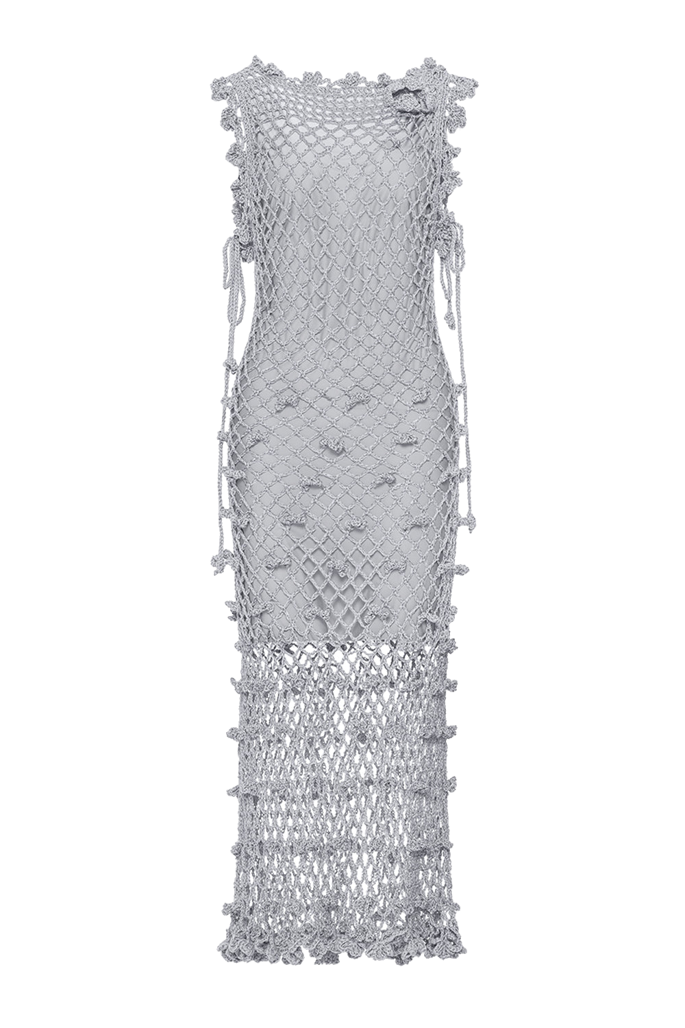 Sofia Silver Handmade Crochet Dress - Grey - L - ANDREEVA - Midi dresses Sofia Silver Handmade Crochet Dress - Grey - L - ANDREEVA - Midi dresses von ANDREEVA