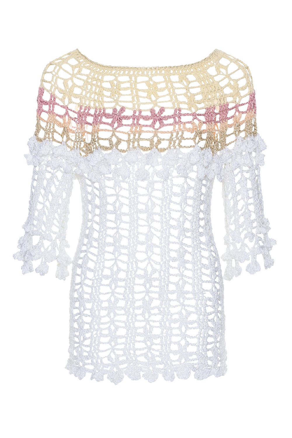 ANDREEVA | Vanilla Multicolor Handmade Crochet Top | Women's Multi color Knitwear ANDREEVA | Vanilla Multicolor Handmade Crochet Top | Women's Multi color Knitwear von ANDREEVA