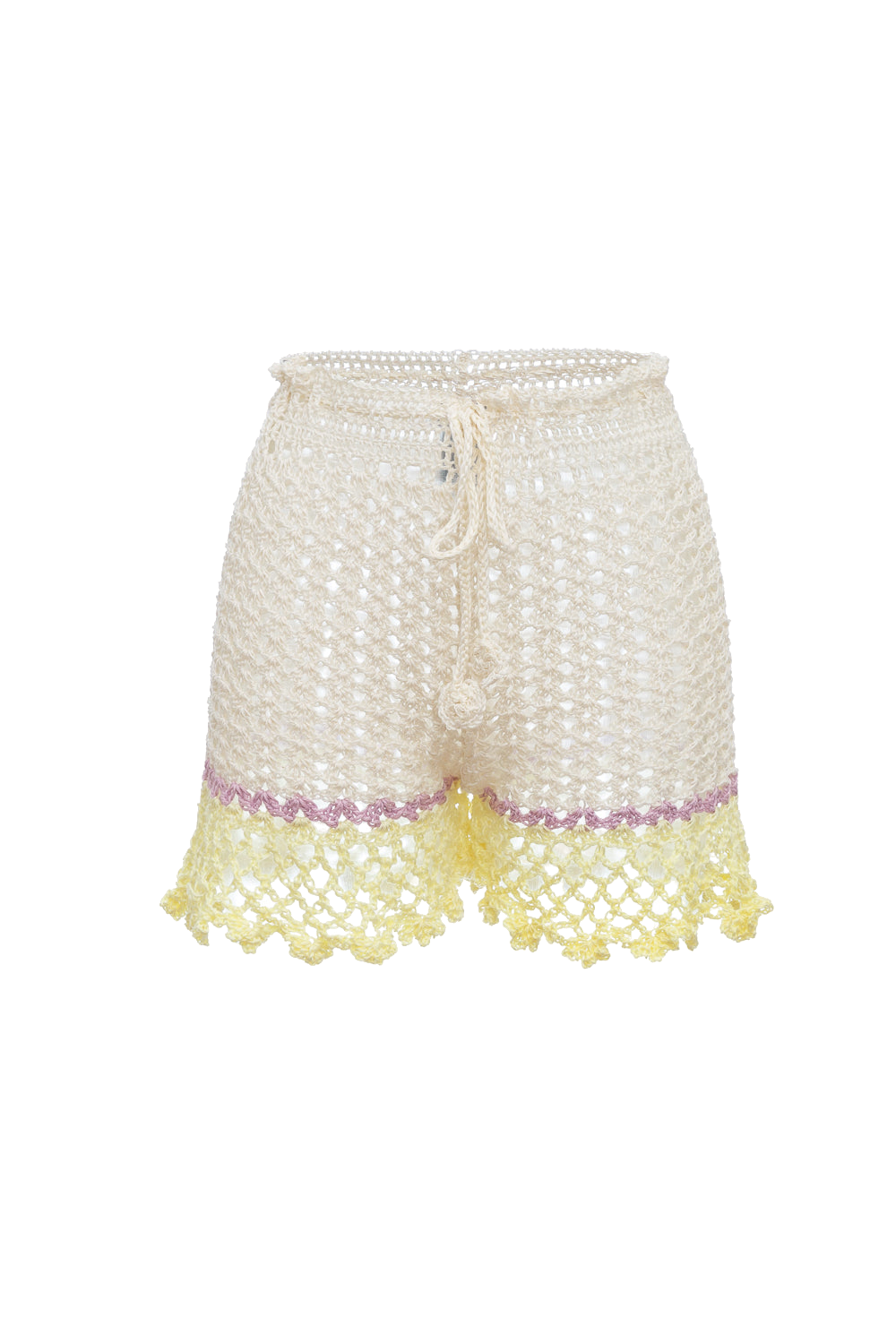 White Handmade Crochet Shorts von ANDREEVA