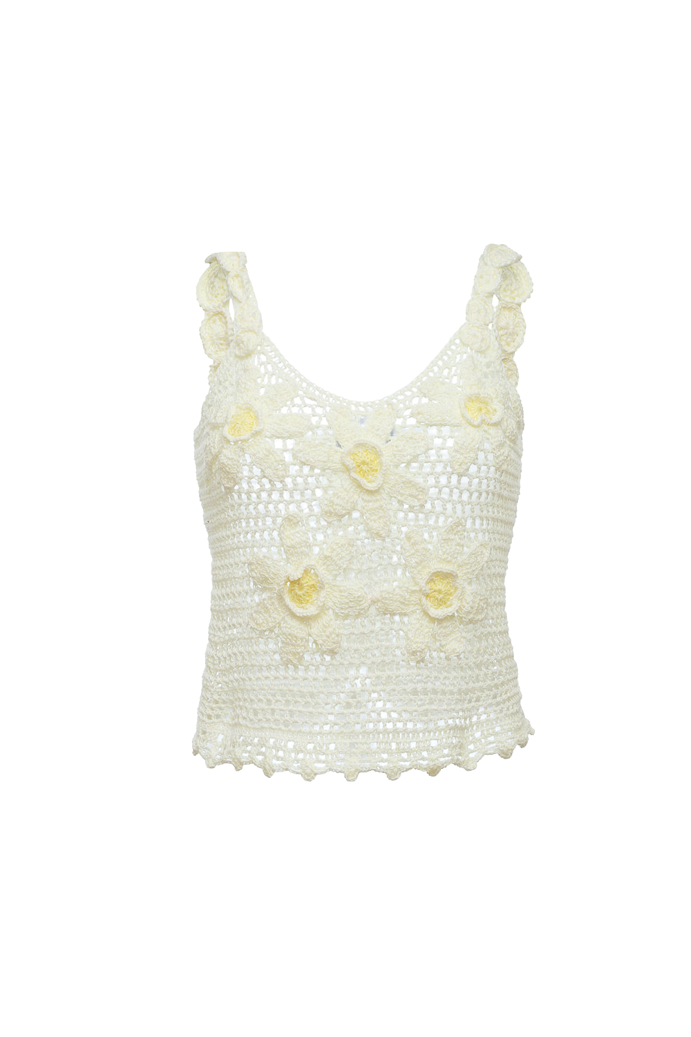 White Handmade Crochet Top von ANDREEVA