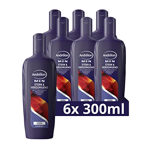 Andrélon Men Stark & Pflegendes Shampoo - Stärktes dünner werdendes Haar - 6 x 300 ml - Vorteilspack von ANDRELON