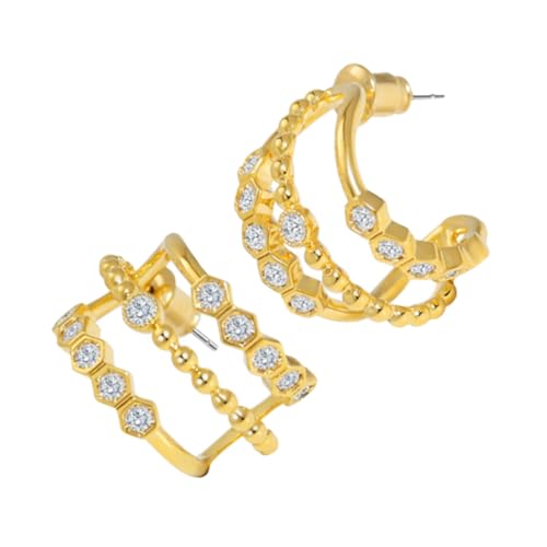 1Paar Edelstein Ohrringe Damen Vergoldete Statement Ohrstecker mit Diamantdesign Ohrringe für Besondere Anlässe Modisches für Frauen Freundinnen von ANDRESLAD