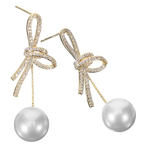 ANDRESLAD Schleifenohrringe Für Damen Schleifenknoten-design Kleine Schleifenohrringe Strass-ohrringe Damenohrstecker Ohrschmuck Für Frauen Passend Zu Make-up Und Outfit von ANDRESLAD