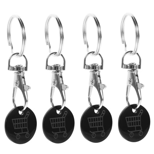 ANDRESLAD 4stücke Schlüsselanhänger Für Einkaufswagen Metall Münzhalter Schlüsselanhänger Mit Token Halter Anhänger Für Einkaufswagenchips von ANDRESLAD