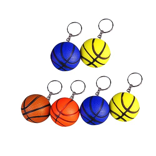 ANDRESLAD 6stücke Basketball Form Pu Schlüsselanhänger Farbige Souvenirs Für Spieler Und Fans Langlebig Für Und Partys von ANDRESLAD