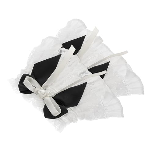 ANDRESLAD Süße Lolita-spitzenmanschetten Spitzenärmel Mit Schleife Hochzeits-handgelenkmanschetten Schmuck Gerüschte Handärmel Elastisches Armband von ANDRESLAD