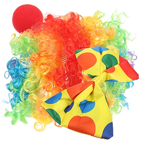 ANDRESLAD Clown Perücke Und Fliege Set Für Herren Party-requisiten Festival-kostüm-accessoires Mit Clownsnase Geeignet Für Cosplay Karneval Und Halloween von ANDRESLAD