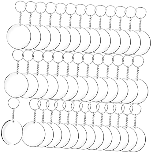 ANDRESLAD Schlüsselanhänger aus Acryl mit Kette blanker Schlüsselanhänger Dekoration Ornament blanker Schlüsselring von ANDRESLAD