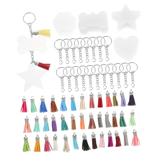 ANDRESLAD Ihre Eigenen Schlüsselanhänger 160 Stück Acryl-schlüsselanhänger-rohlinge Quasten Schlüsselring-rohlinge Für Projekte von ANDRESLAD