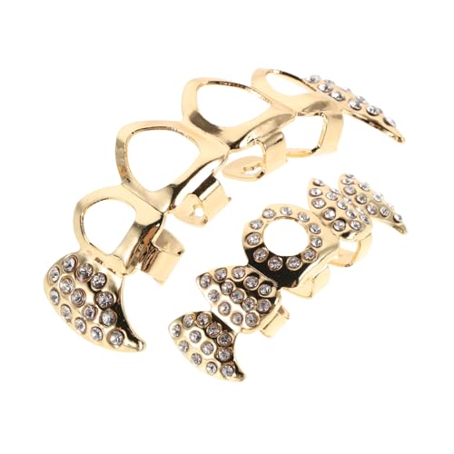 ANDRESLAD 1 Set Goldene Grillzähne: Vampir-cosplay-reißzähne Mit Strass-zähnengrill – Hip-hop-metallzahnschmuck Für Mottopartys Und Festivals von ANDRESLAD