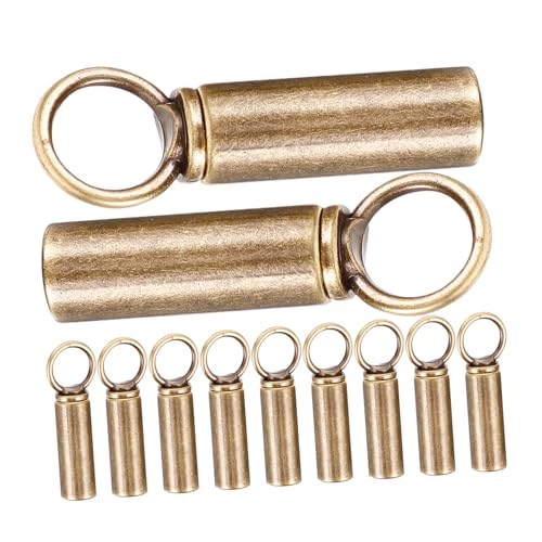 ANDRESLAD 10 Sätze Zubehör für Knopfanhänger Glockenschnallen Seilschloss Schnur-Endstopper Crimp-Enden taschenständer henkeltasche Schnürsenkel Tipps Kordelenden für Zugbänder Zinklegierung von ANDRESLAD