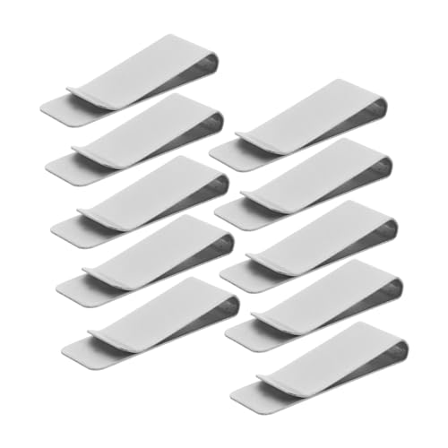ANDRESLAD 10 Stück Teiliges Edelstahl Geldklammer Metall Kartenhalter Multifunktionaler Pen Loop Clip für Notizbuch Minimalistisches Langlebiges Design für Bargeld Stifte und Karten Kompakt von ANDRESLAD