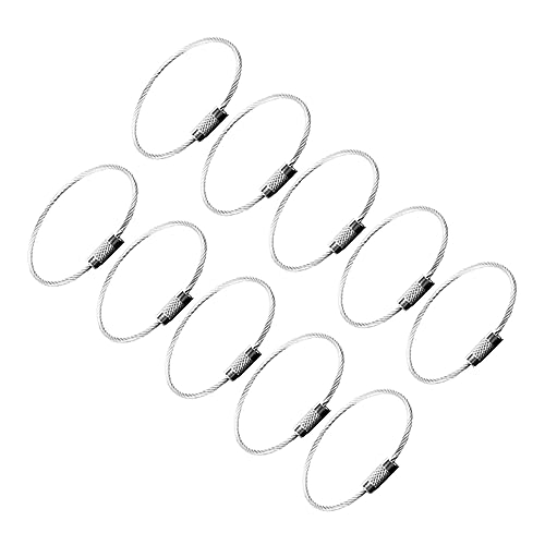 ANDRESLAD 10stücke Teiliges Stahlseil Schlüsselanhänger Robuste Schlüsselringe Für Gepäckanhänger Und Id-Tag Einfach Zu Verwenden Langlebig Für Täglichen Gebrauch von ANDRESLAD
