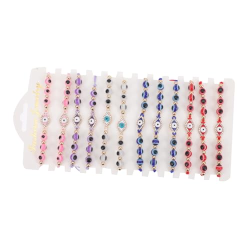 ANDRESLAD 12 Stück Teiliges Evil Eye Armband Goldfarben Modische Handgefertigte Perlenarmbänder für Frauen Charmantes Schmuckgeschenk für Freundin Mutter Teenager Passend zu Vielseitiger von ANDRESLAD