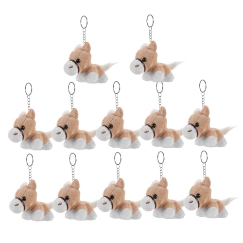 ANDRESLAD 12stücke Pferde Plüsch Schlüsselanhänger Dekoration Niedliche Tierfiguren Für Taschen Rucksäcke Und Für Junge Mädchen Und Partys Zufällige Designs Hellbraun von ANDRESLAD