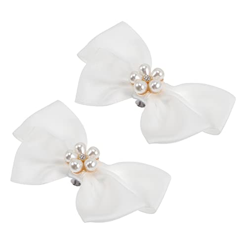 ANDRESLAD Perlen Schuhclips Dekorative Schleifen Schnallen Für Hochzeit Abnehmbare Schuhschmuck Clips Für Damen Stilvolle Schuhaccessoires Mit Perlenschmuck Für Braut Prom Party von ANDRESLAD