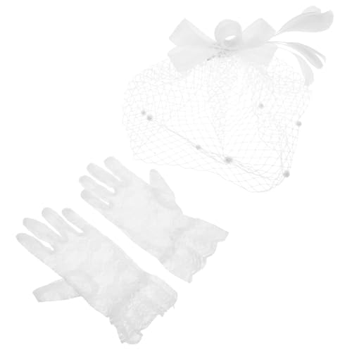 ANDRESLAD Dekorative Spitzenhandschuhe Für Damen Spitzenhandschuhe Für Hochzeiten Und Partys Federn-design Für Cosplay-events Für Teepartys Elegant Und Komfortabel von ANDRESLAD