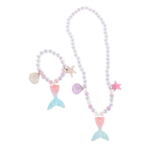 ANDRESLAD Meerjungfrau Halskette Armband Set Schmuck Shell Kette Für Meerjungfrau Kostüm Party Mädchenschmuckset Mit von ANDRESLAD
