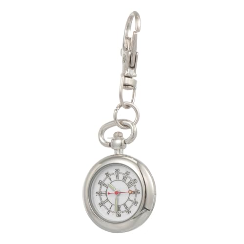 ANDRESLAD Taschenuhr Keychain Mit Schlüsselring Runde Uhr Anhänger Für Tasche Rucksack Schlüsselhalter Einfaches Design Für Schüler Und Ältere Menschen von ANDRESLAD