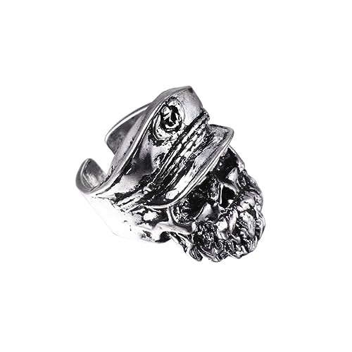 ANDRESLAD Schmuckring Für Mit Totenkopf-design Antikem Finish Und Offener Konstruktion Stilvoller Vintage- Aus Silber Für Verschiedene Anlässe von ANDRESLAD
