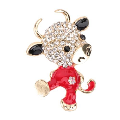 ANDRESLAD 1stk Brosche Jahr Des Ochsenkalbs 2021 Neujahr Bruststift Anstecknadeln Mit Tiermotiv, Emaille-anstecknadeln Diamant-kuh-corsagen-anstecknadel Festival-brosche Rot Legierung ANDRESLAD 1stk Brosche Jahr Des Ochsenkalbs 2021 Neujahr Bruststift Anstecknadeln Mit Tiermotiv, Emaille-anstecknadeln Diamant-kuh-corsagen-anstecknadel Festival-brosche Rot Legierung von ANDRESLAD