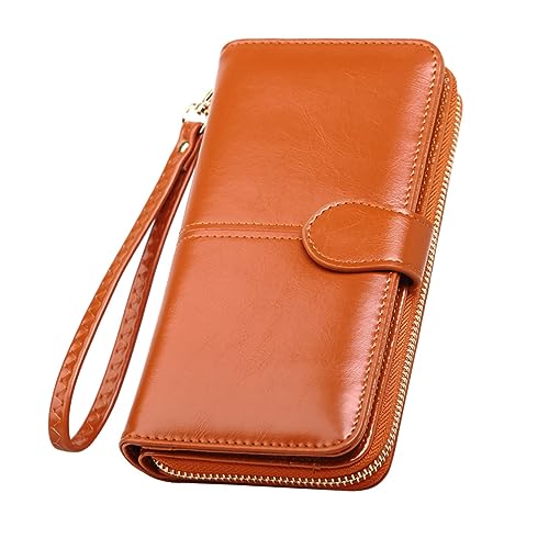 ANDRESLAD 1stück Damen Pu- Geldbörse Mit Reißverschluss Und Schnalle Handliche Clutch Für Kreditkarten Münzen Und Bargeld Braun Für Alltag Und Besondere Anlässe von ANDRESLAD