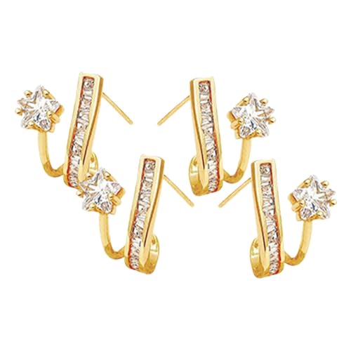 ANDRESLAD 2 Paare Stern Ohrstecker Damen Strass Ohrringe Kleine Dekorative Ohrschmuck für Frauen Mädchen Alltag Schmuck von ANDRESLAD