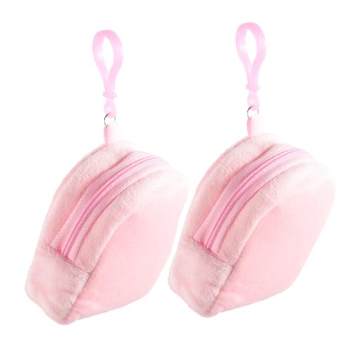 ANDRESLAD 2stücke Süße Plüsch Geldbörse Für Kleine Mädchen Plüschtasche Mit Schlüsselanhänger Tragbar Und Praktisch Für Junge Mädchen Münzen Und Kleingeld von ANDRESLAD