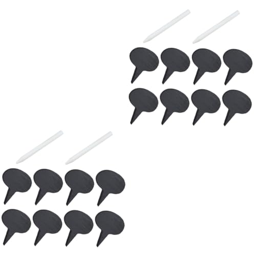 ANDRESLAD 2 Sätze Schwarze Schiefer Käsemarker Set Teilig mit Kreide Wiederverwendbare Käse und Dessertetiketten für Charcuterie Board Leicht zu Reinigen Vielseitig für Kuchen Snacks und von ANDRESLAD