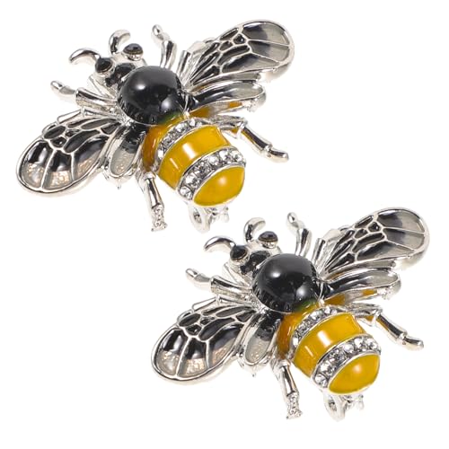 ANDRESLAD 2stücke Bienen Brosche Vintage Damen Brosche Pullover Pin Dekorative Broschennadel Kleidungsornament Tier Schal Anstecknadel von ANDRESLAD