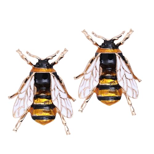 ANDRESLAD 2 Stück Bienenbroschen Langlebiger Legierung Glänzend und Verschleißfest Retro Broschen für Damen Dekorative Anstecknadeln Passend zu Cardigans und Mänteln von ANDRESLAD