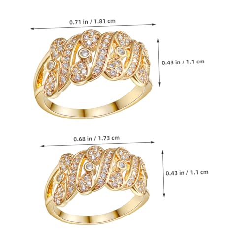 ANDRESLAD 2 Stück Damenringe Bowknot Zirkonia Ringe Glänzend Elegant Fingerschmuck Party Weiblich Alltag von ANDRESLAD