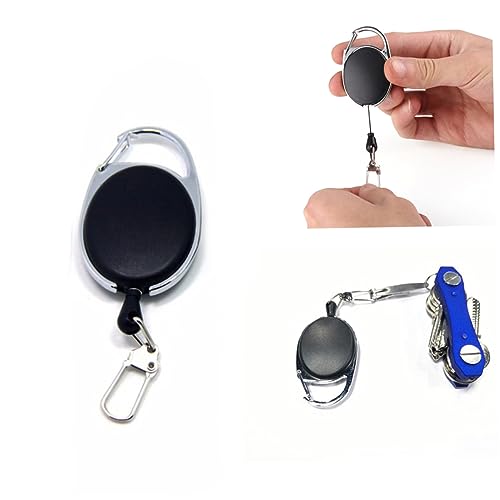 ANDRESLAD 2 Stück Einziehbare Schlüsselanhänger Hochelastischer Schlüsselhalter Aus Stahlkabel Für Schlüssel Ausweise Und Lanyards Schwarz Robust Und Verlustsicher Für Büro Und von ANDRESLAD