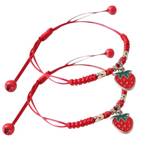 ANDRESLAD Einzigartiges Design Erdbeer-freundschaftsarmband Gewebtes Frucht-charm-armband Verstellbares Perlenarmband von ANDRESLAD