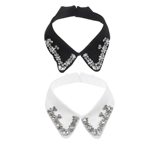 ANDRESLAD 2stücke Abnehmbarer Blusenkragen Mit Strass Modischer Fake-kragen Für Damen Vielseitiges Zubehör Für Blusen Kleider Und Für Partys Und Besondere Anlässe von ANDRESLAD