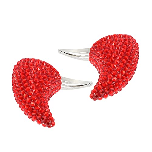 ANDRESLAD 2stücke Teufelshörner Haarclips Für Halloween Cosplay Haarschmuck Für Rote Funkelnde Haaraccessoires Für Kostüme Einfache Anwendung Und Bequem Zu Tragen von ANDRESLAD