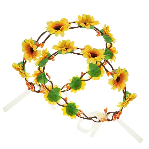 ANDRESLAD 2 Stück Sonnenblumenkranz-Stirnband böhmische Blumenkrone böhmischer Sonnenblumenkranz Brautstirnband eleganter Kopfschmuck für Hochzeiten und Partys ANDRESLAD 2 Stück Sonnenblumenkranz-Stirnband böhmische Blumenkrone böhmischer Sonnenblumenkranz Brautstirnband eleganter Kopfschmuck für Hochzeiten und Partys von ANDRESLAD