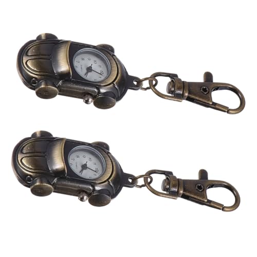 ANDRESLAD 2stücke Vintage Autoform Taschenuhr Für Männer Und Frauen Elegante Mechanische Broschenuhr Stilvolle Abzeichenuhr Für Studenten Und Graduierte Präzise Zeitmessung von ANDRESLAD