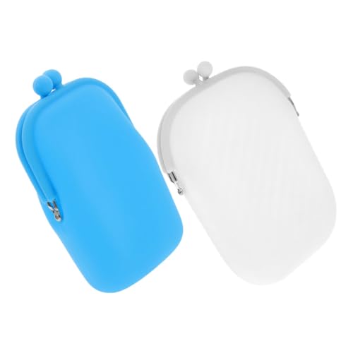 ANDRESLAD 2 Stücke Einfarbig Silikon Münzbeutel Tragbare Kopfhörer Taschen Reise Münzen Lagerung Taschen Reise Kleine Brieftasche Mini Münzbeutel von ANDRESLAD