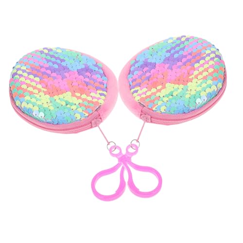 ANDRESLAD 2stücke Damen Geldbörse Runde Pailletten Clutch Geldbeutel Für Leuchtender Kompakter Praktischer Münzhalter Zartem Für Täglichen Gebrauch Und Besondere Anlässe von ANDRESLAD