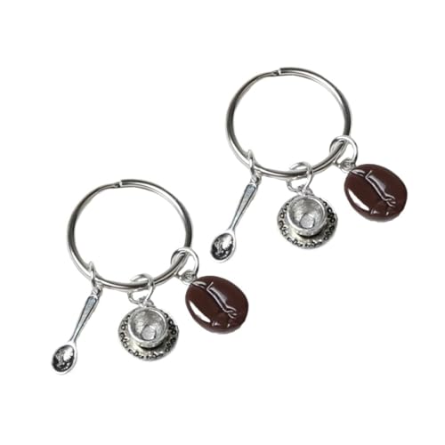 ANDRESLAD 2-teiliges Mini-kaffeetassen-schlüsselanhänger-set Mit Kaffeebohnen-charme Für Kaffee-enthusiasten Schlüsselanhänger- von ANDRESLAD
