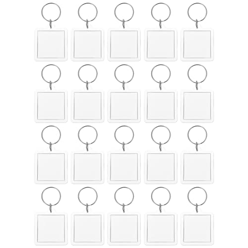 ANDRESLAD 20stücke Acryl Foto Rahmen Schlüsselanhänger Transparente Schlüsselringe Individuell Gestaltbare Fotohalter Für Projekte Für Persönliche Und Kreative Dekorationen von ANDRESLAD