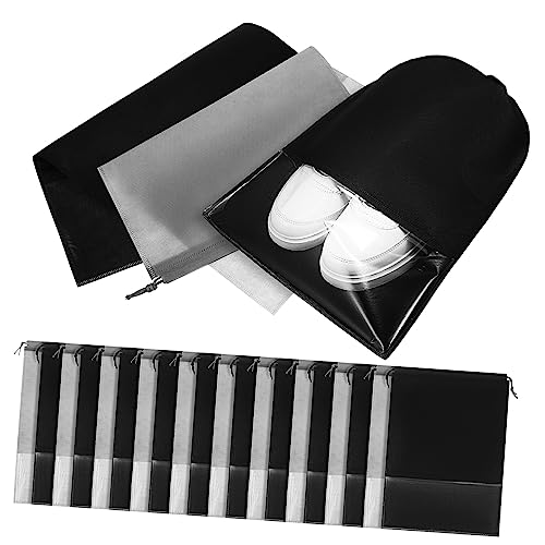 ANDRESLAD 20stücke Schuhtasche Mit Kordelzug Transparente Vliesbeutel Und Wiederverwendbar Schuhbeutel Zum Verpacken Für Reisen Geeignet Für Damen Und Herren von ANDRESLAD